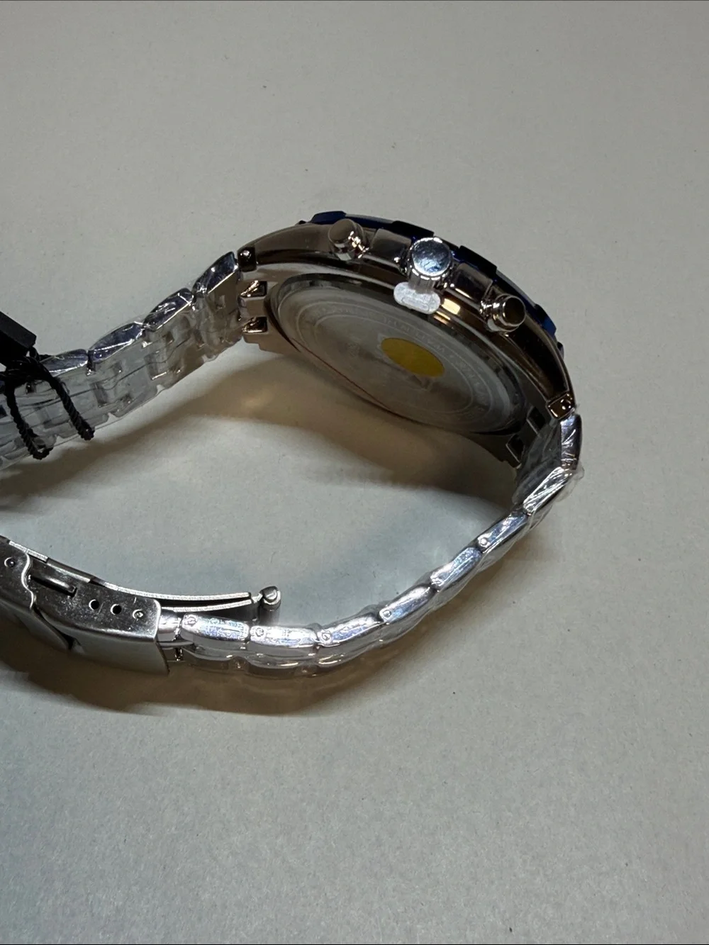 Men's Silver and Black Chronograph Watch